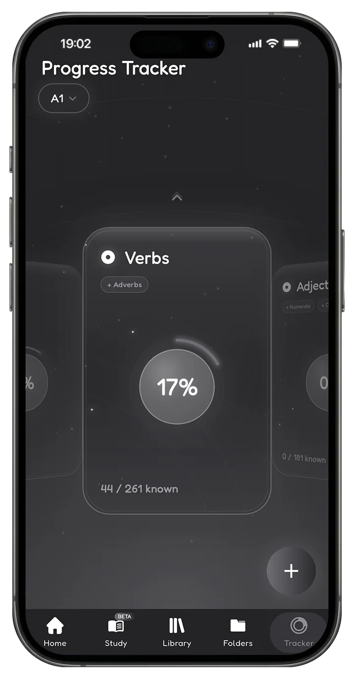 The Progress Tracker carousel in BunnyNote's Noir theme